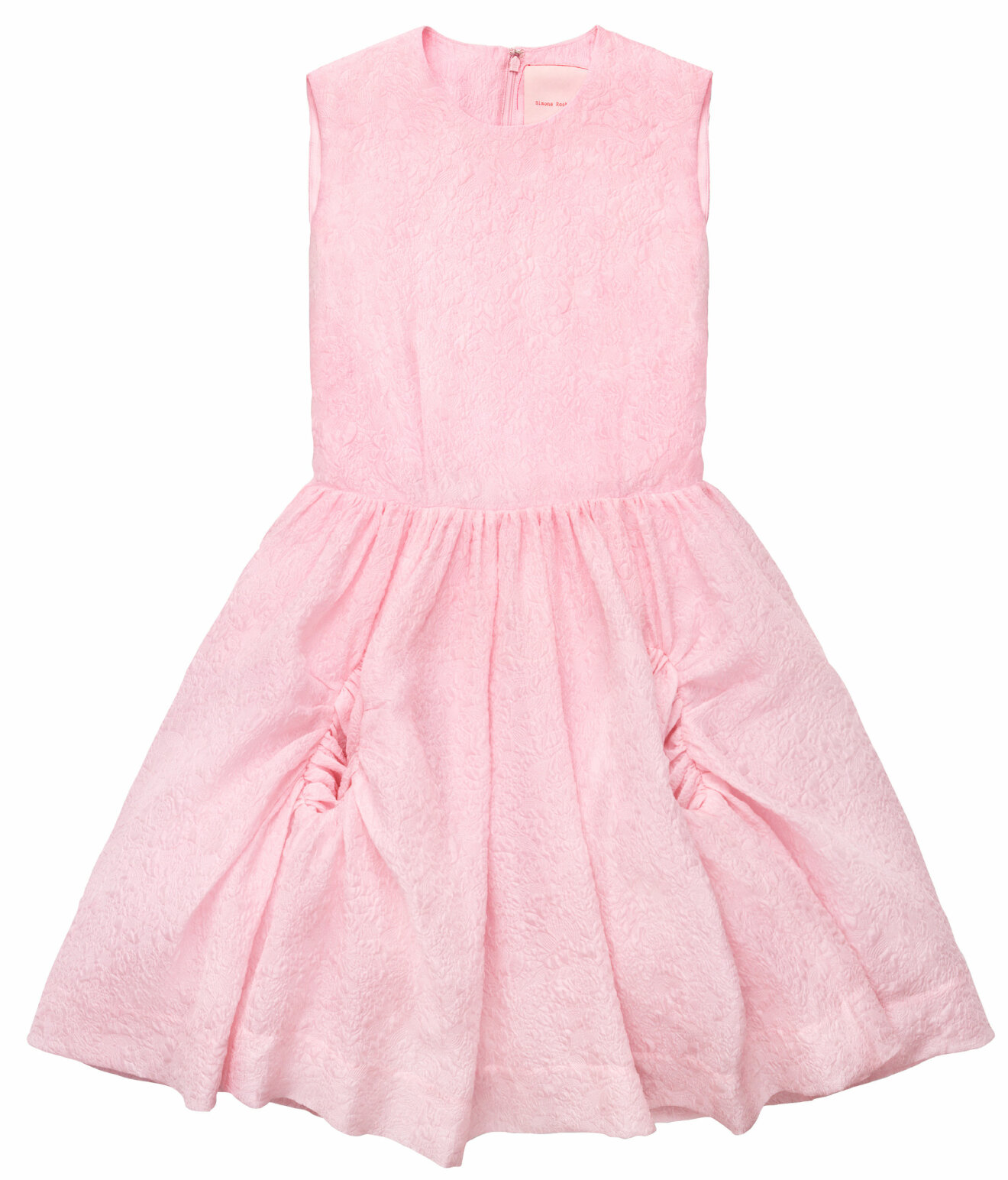 rosa fluffig klänning från hm x simone rocha