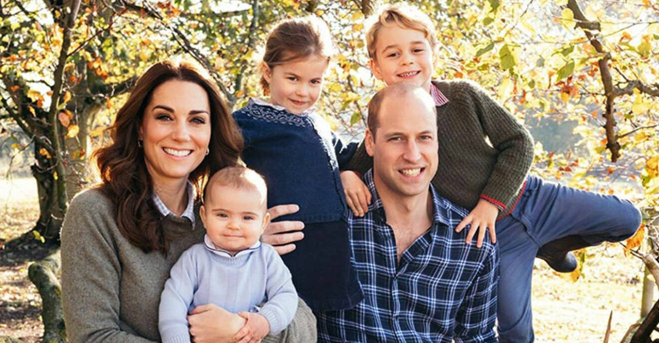 Porträtt, Kate Middleton, prins William med barn