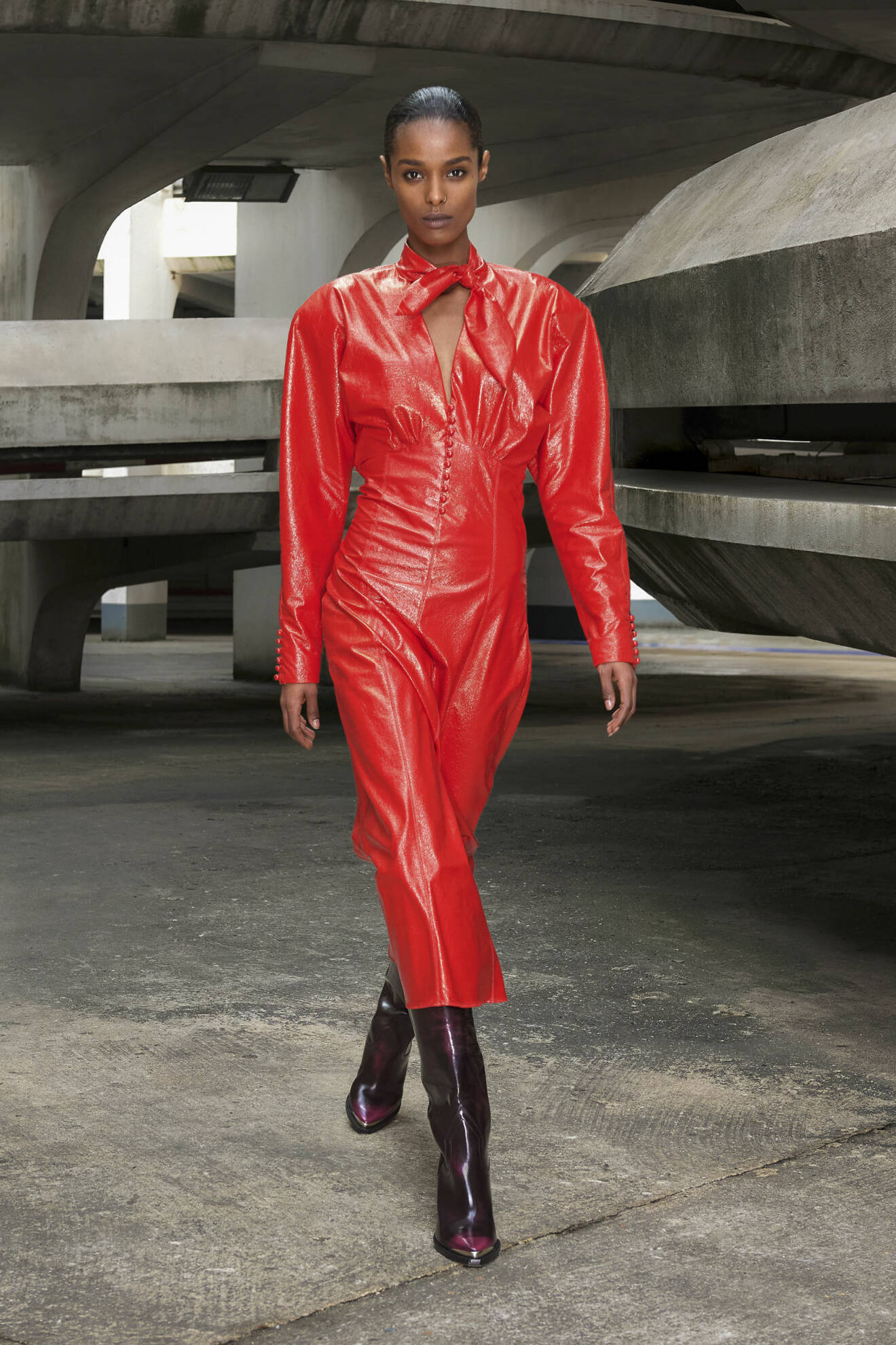 Röd läderklänning isabel Marant