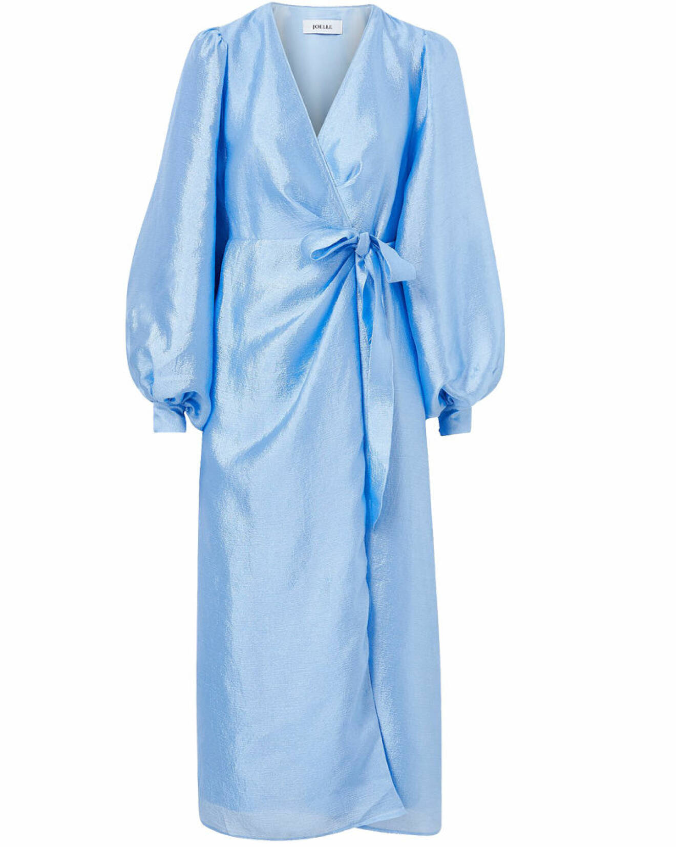 ljusblå omlottklänning