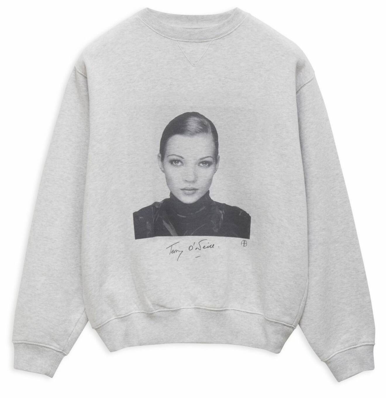 Grå sweatshirt med Kate Moss från ANINE BING x Terry O'Neill