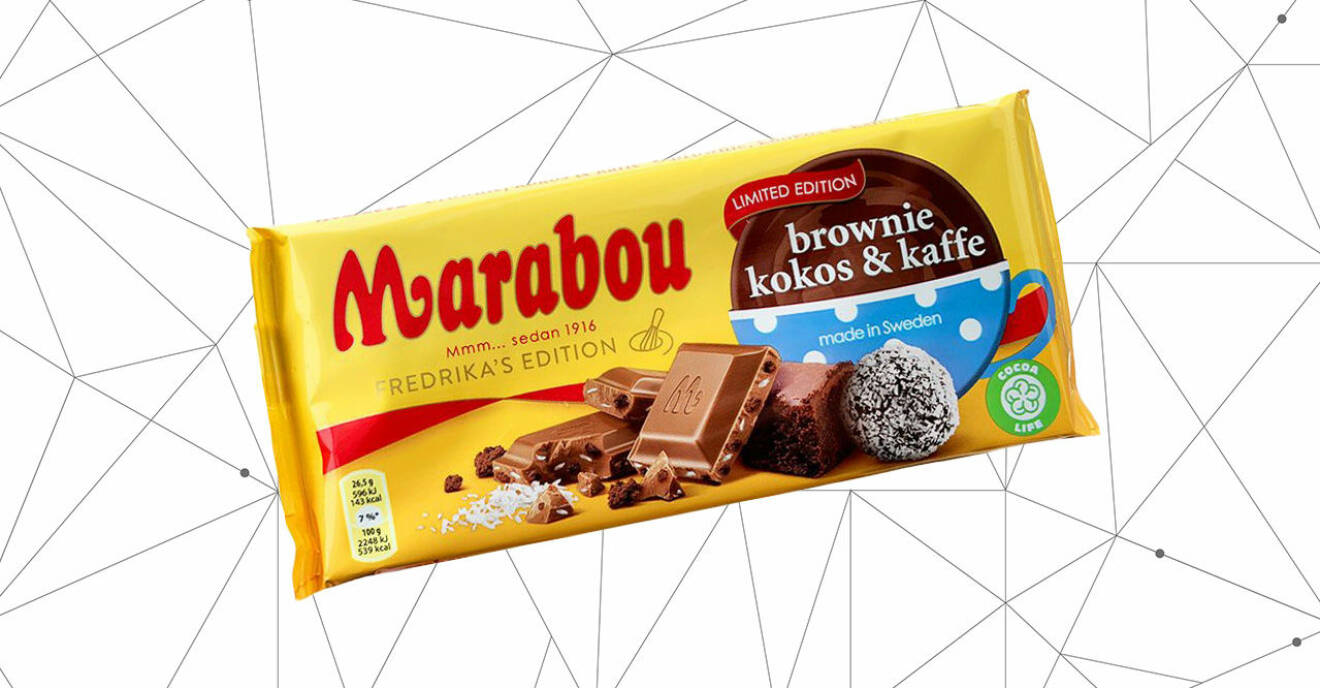marabou med smak av brownie, kokos och kaffe