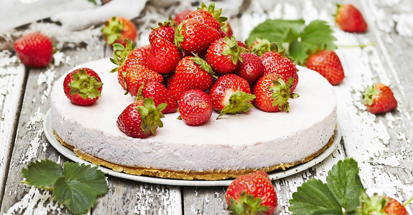 Recept på klassisk jordgubbscheesecake