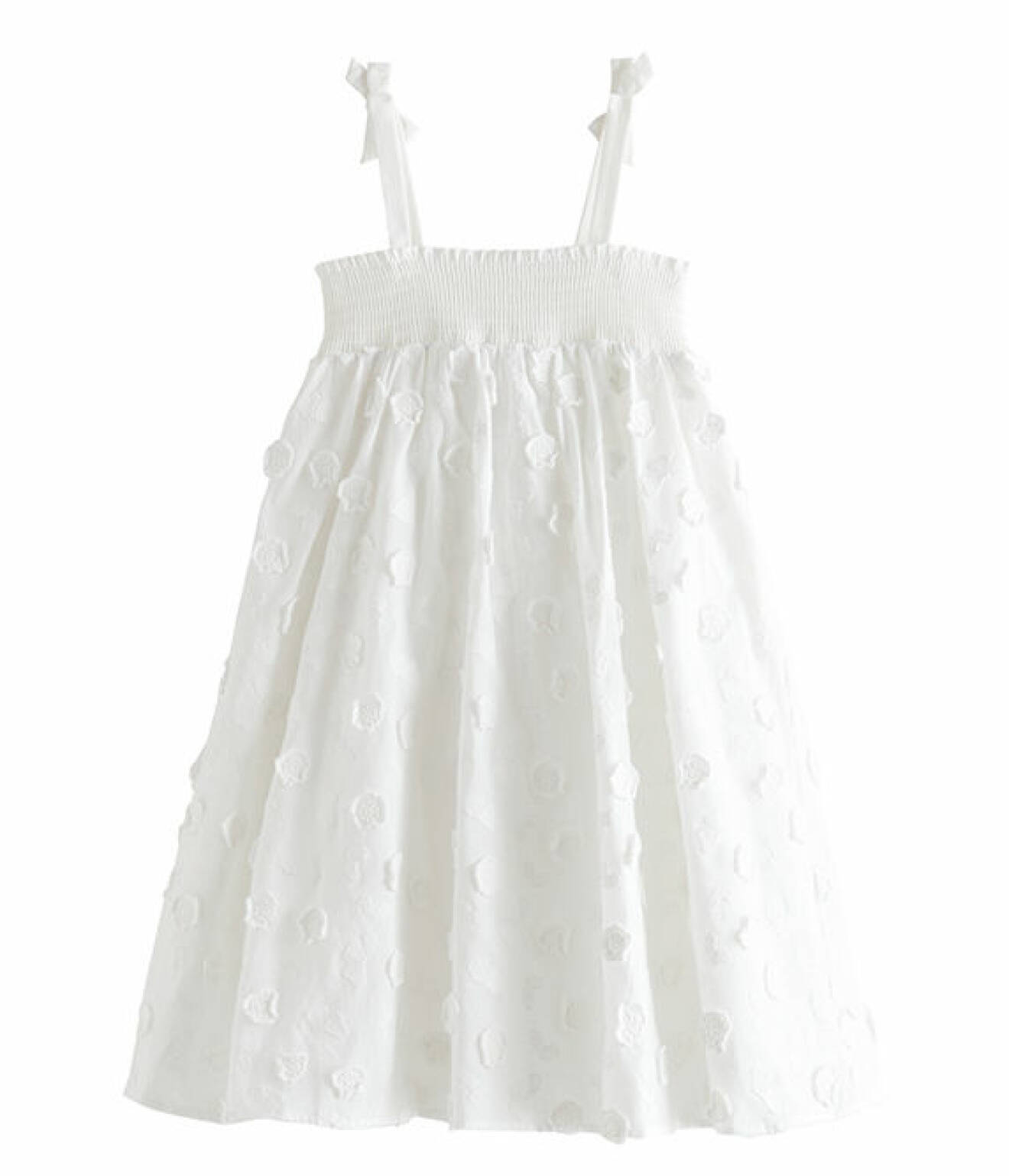 vit matchande somrig klänning för barn