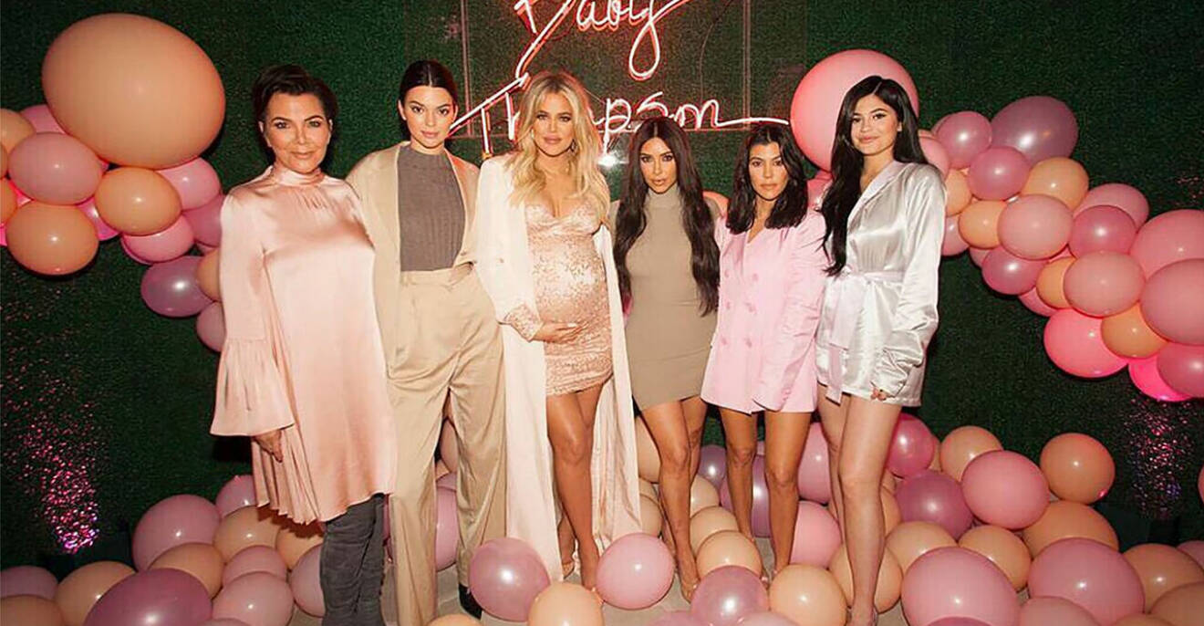 Familjen Kardashian på Khloés baby shower