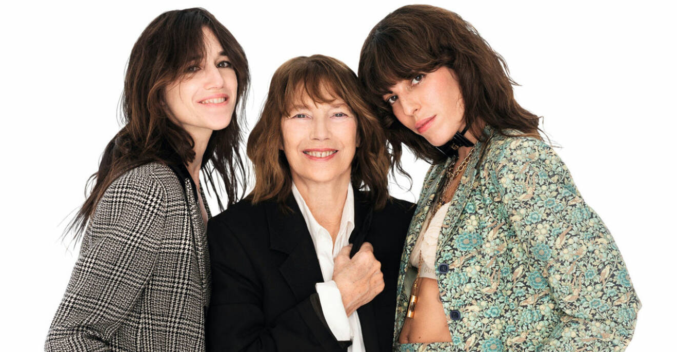 Jane Birkin med döttrarna Charlotte Gainsbourg och Lou Doillon.