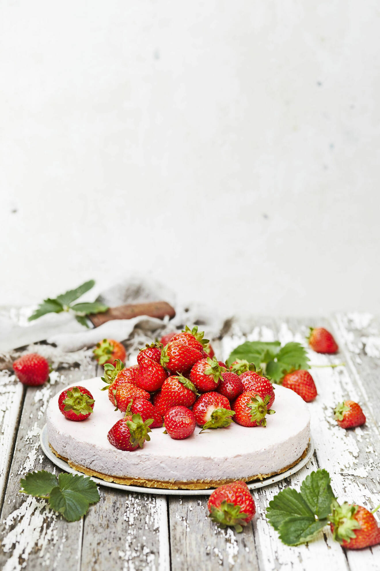 Klassisk jordgubbscheesecake