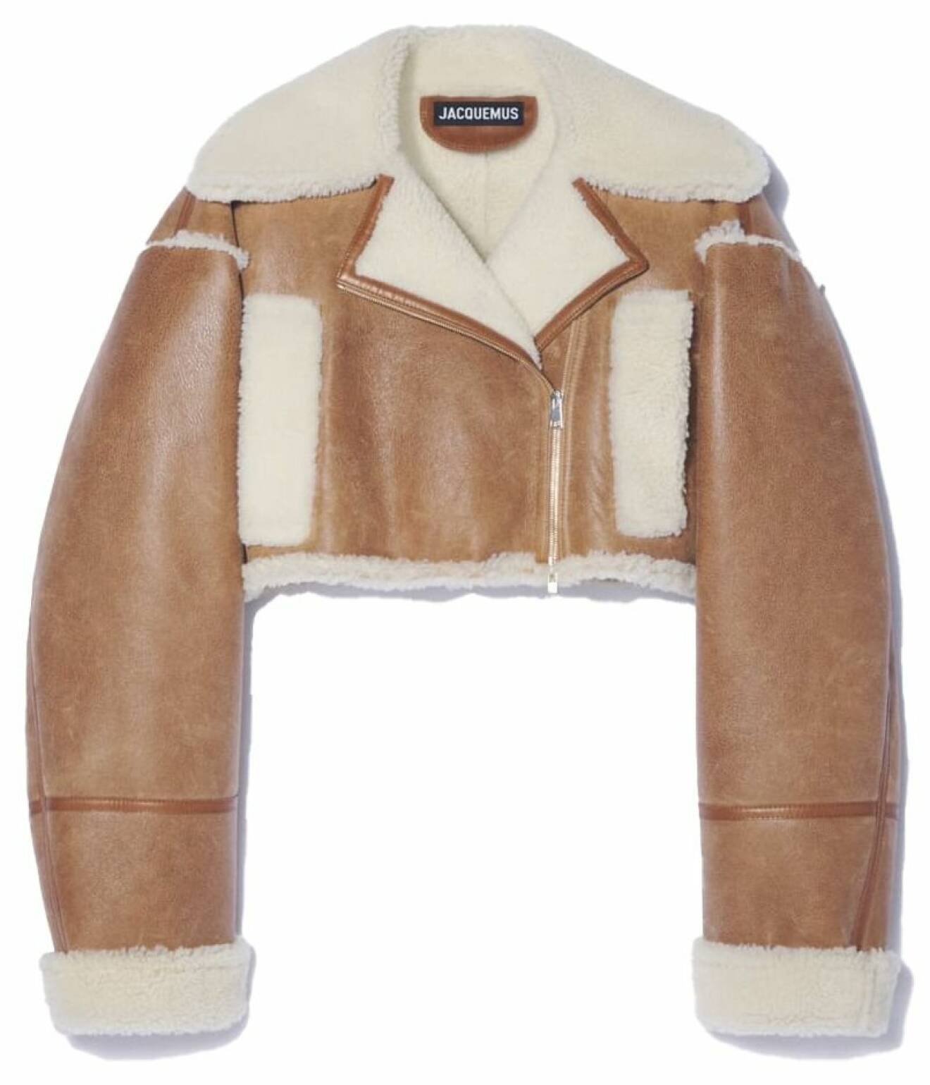 Brun skinnjacka med ull från Jacquemus höstkollektion 2021