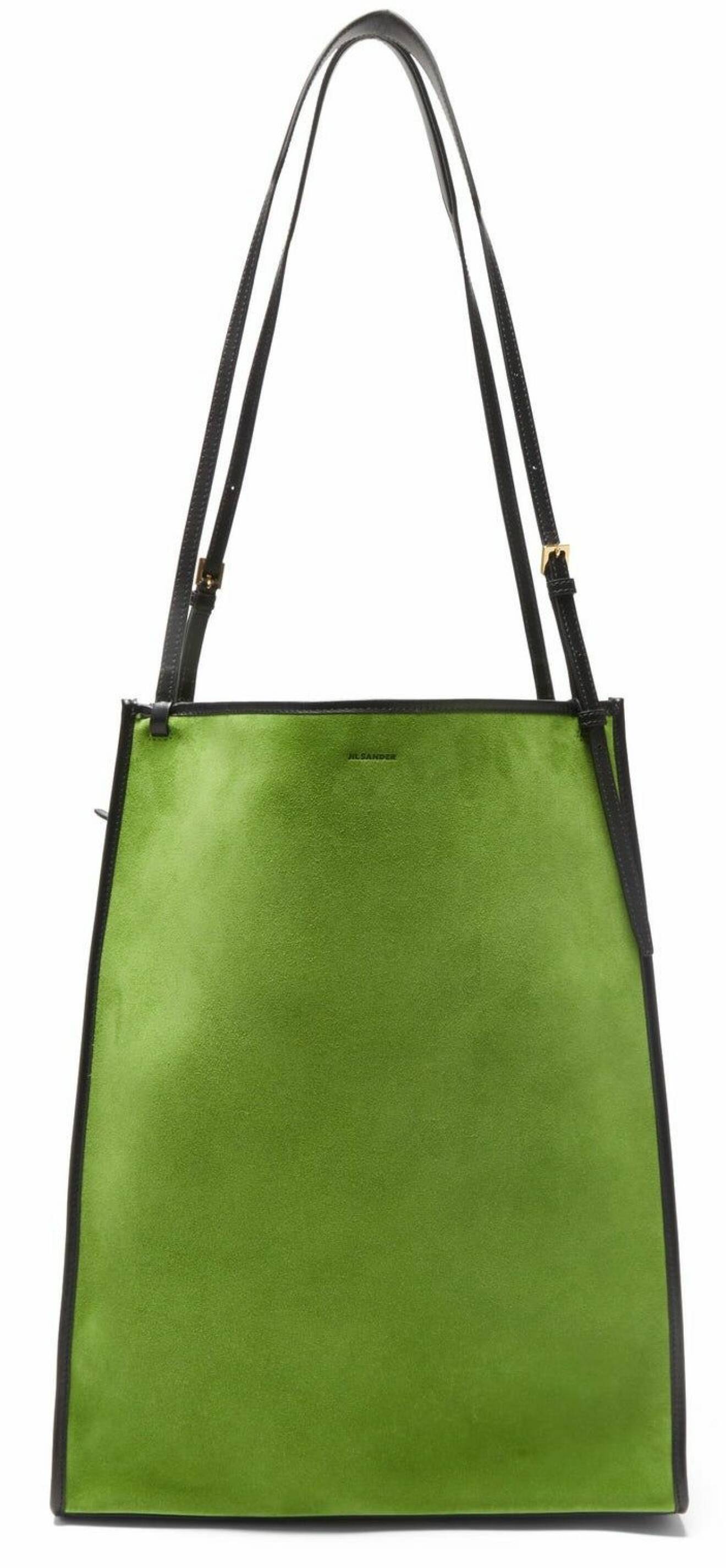 grön väskan från Jil Sander med svarta detaljer.