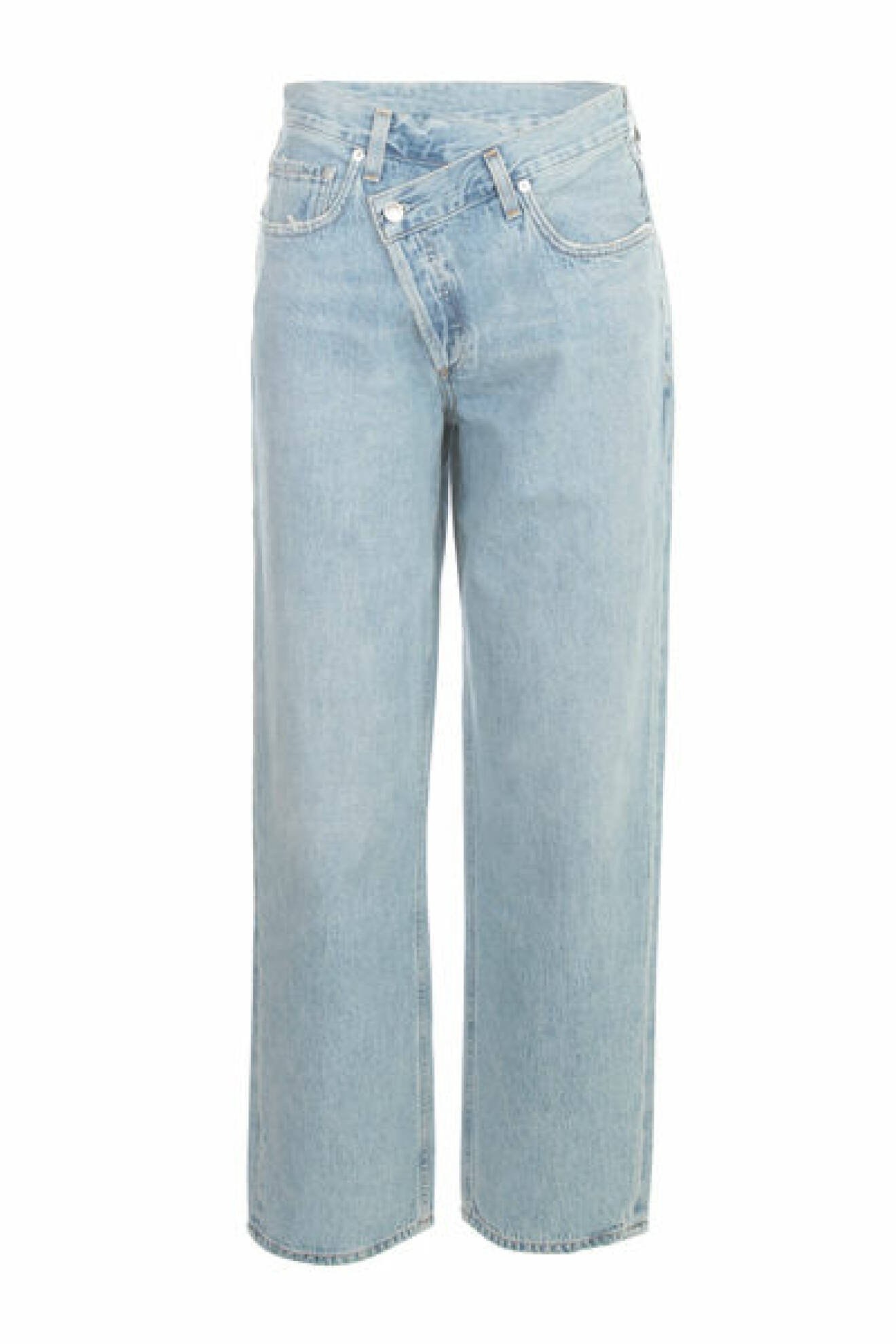 jeans med asymmetrisk knäppning