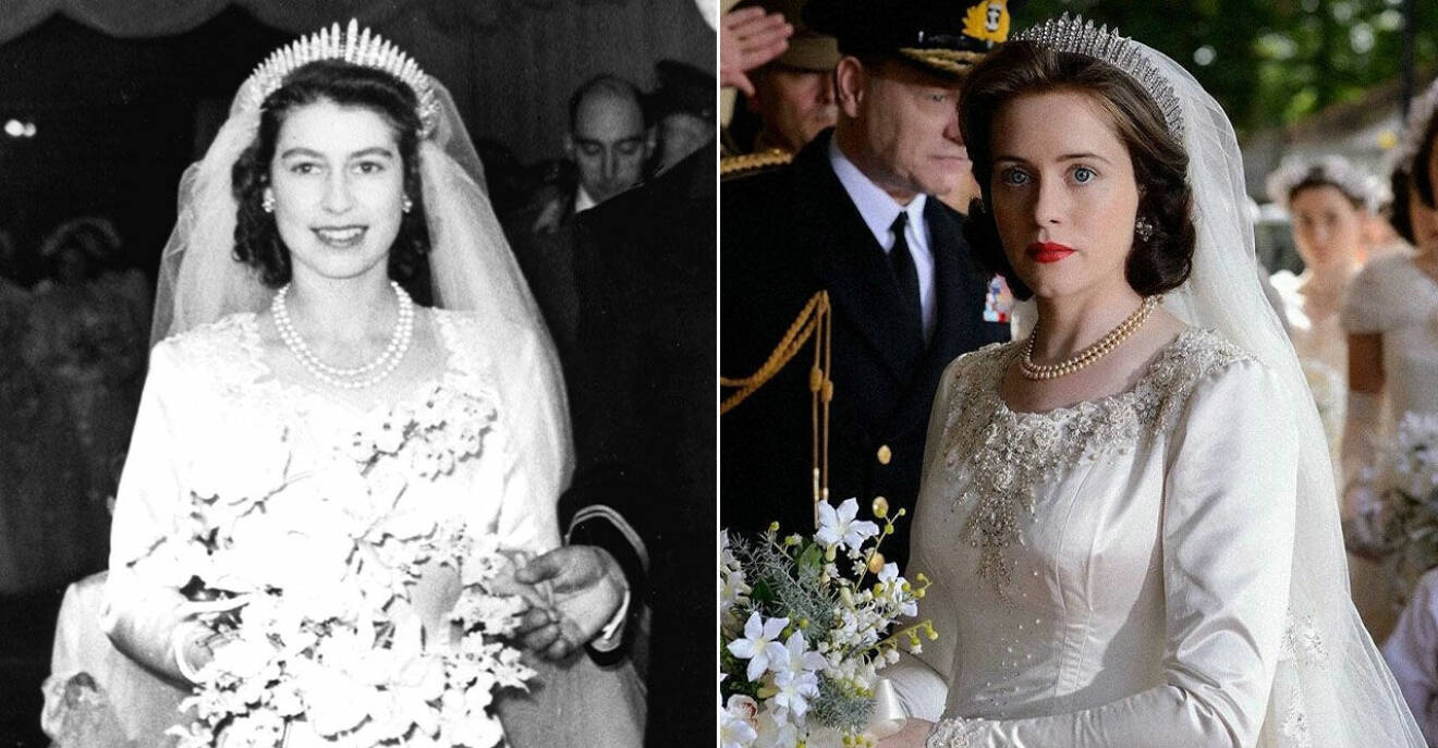 Drottning Elizabeths bröllopsklänning återskapades i The Crown