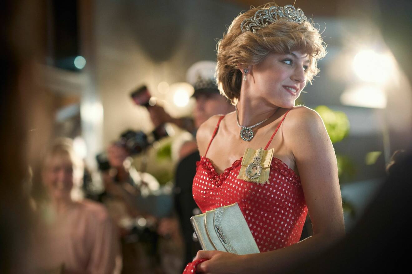 Emma Corrin som prinsessan Diana i The Crown säsong 4.
