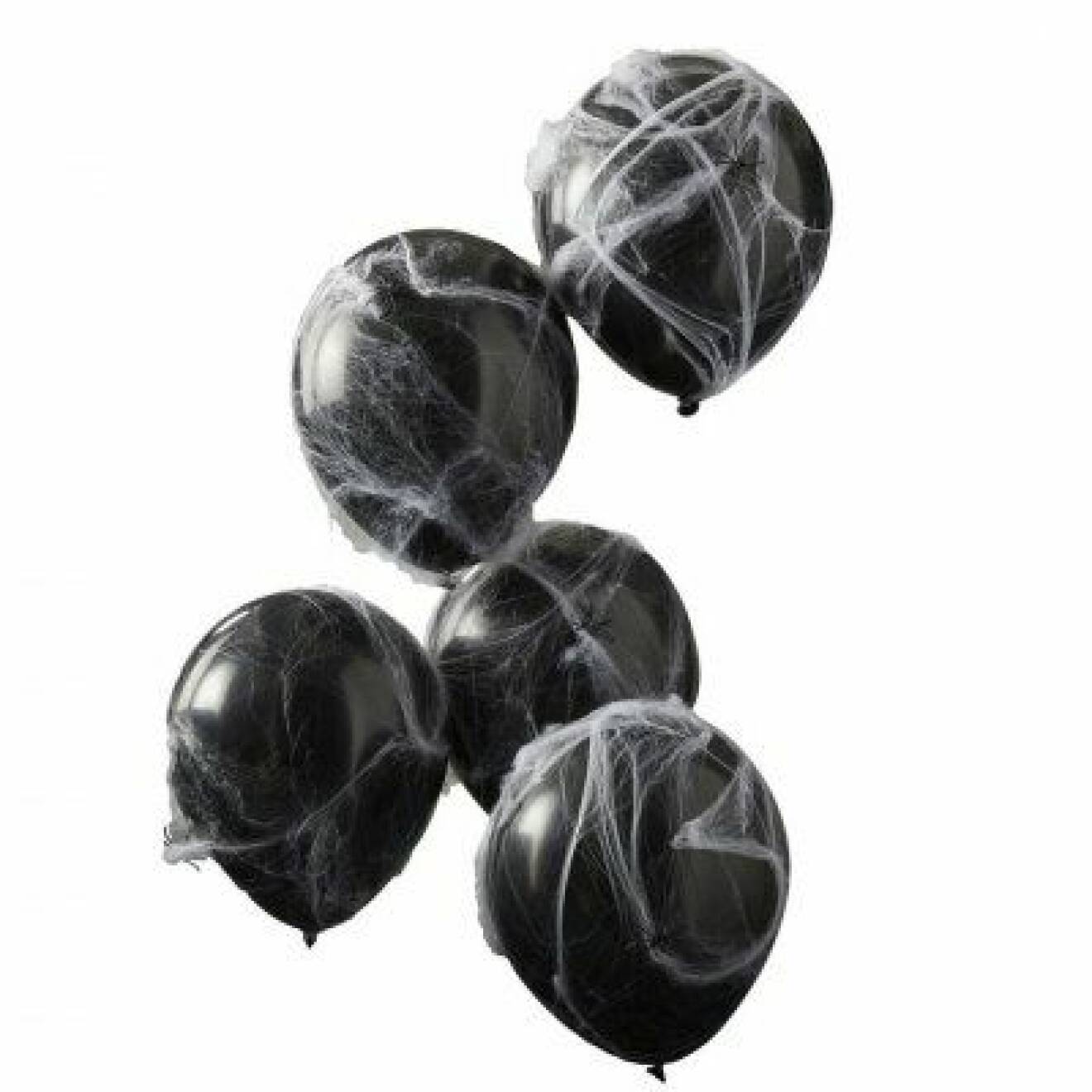 svarta ballonger med spindelnät