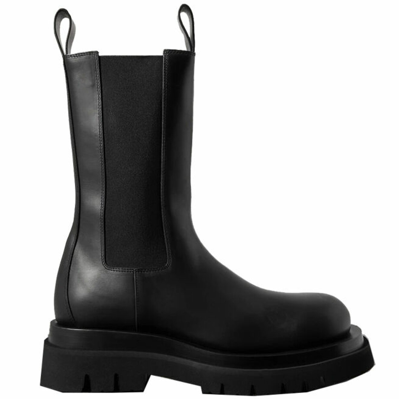 svarta chunky boots i läder från Bottega Veneta hösten 2021