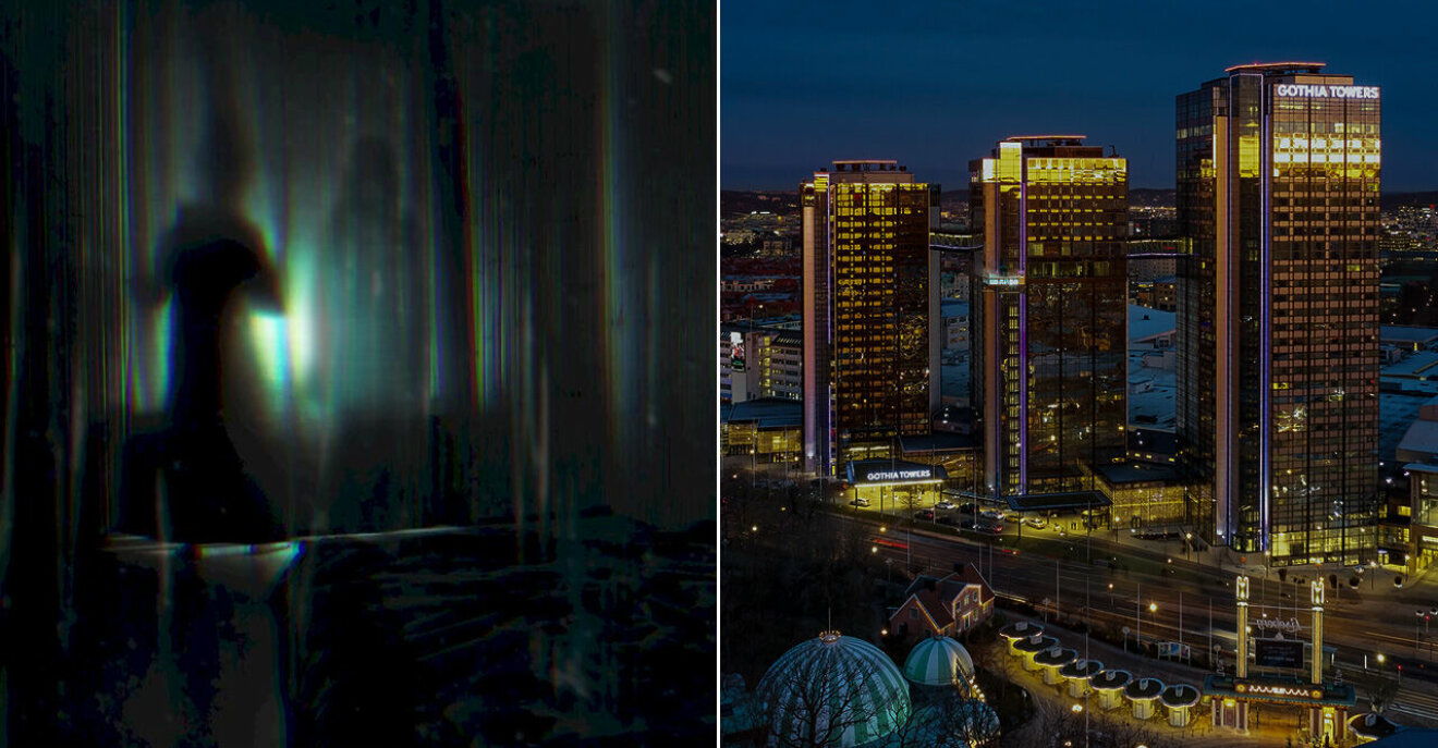 Läskig spökbild samt Gothia Towers by night