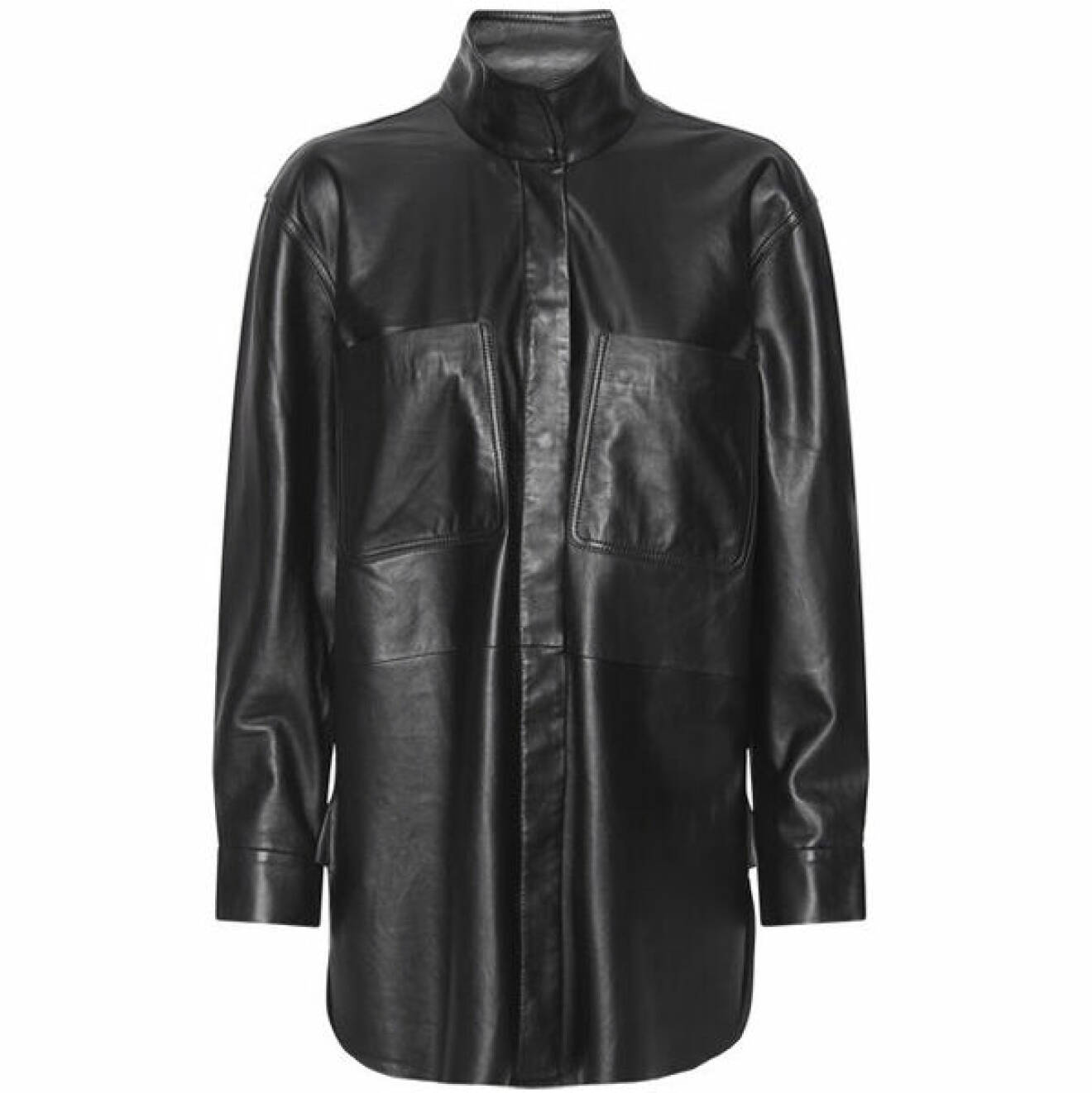 svart skjortjacka i läder vintern 2021-2022