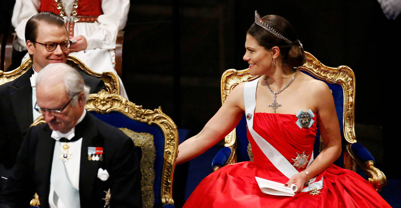 Kronprinsessan Victoria och prins Daniel vid Nobel-prisutdelningen 2014.