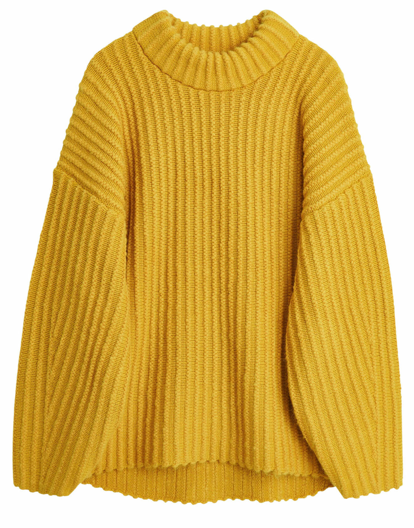 Ribbad stickad tröja i gult från By Malene Birger.