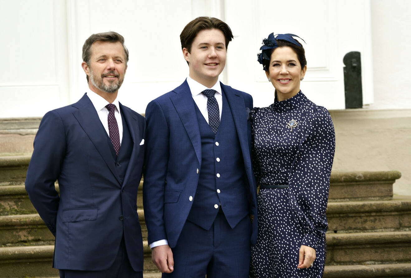 Kronprins Frederik, prins Christian och kronprinsessan Mary.