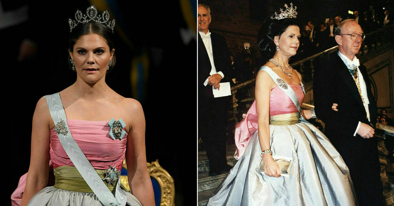 Kronprinsessan Victoria återanvände drottning Silvias Nobelklänning 2018.