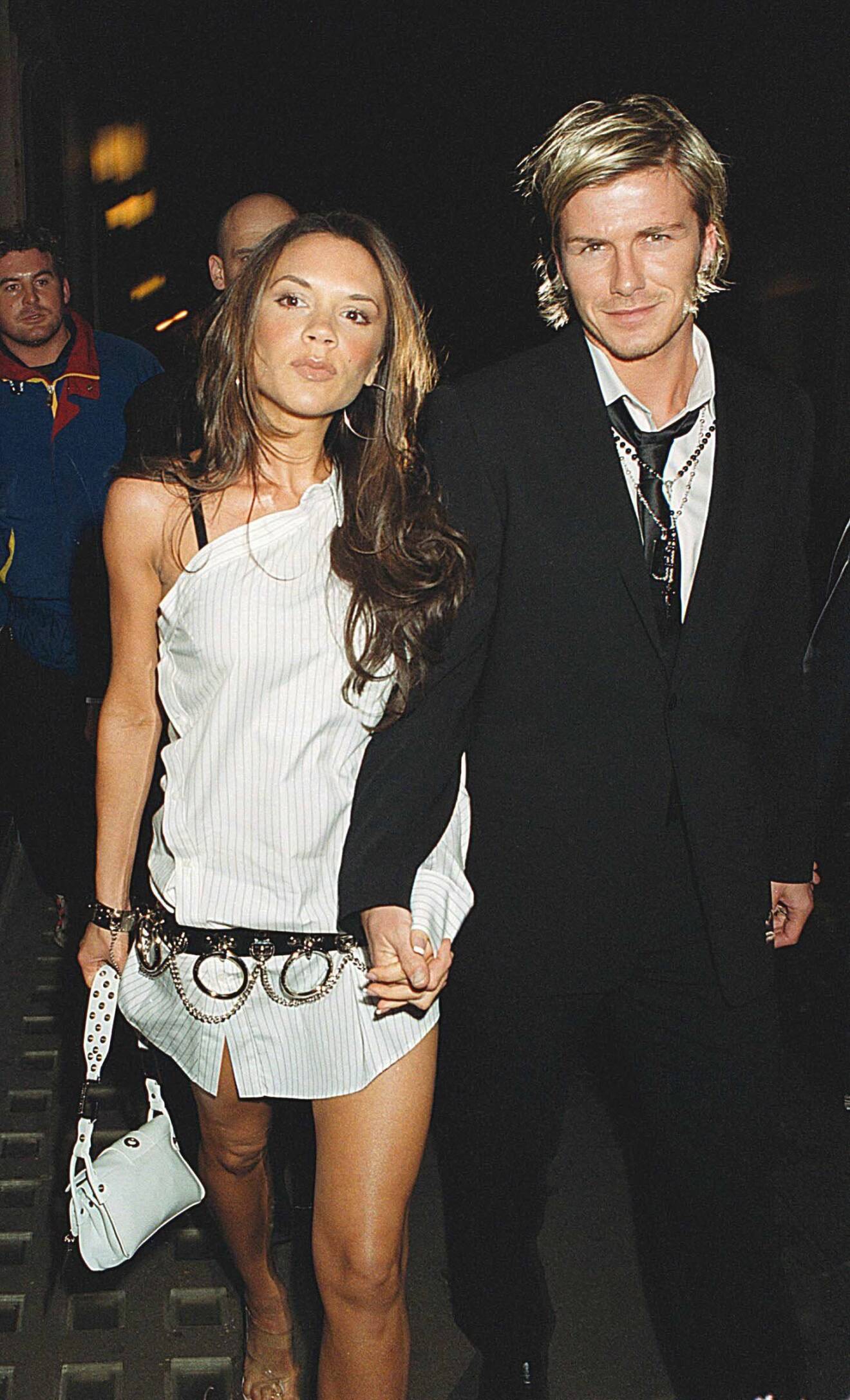 Victoria och David Beckham i London, 2003.