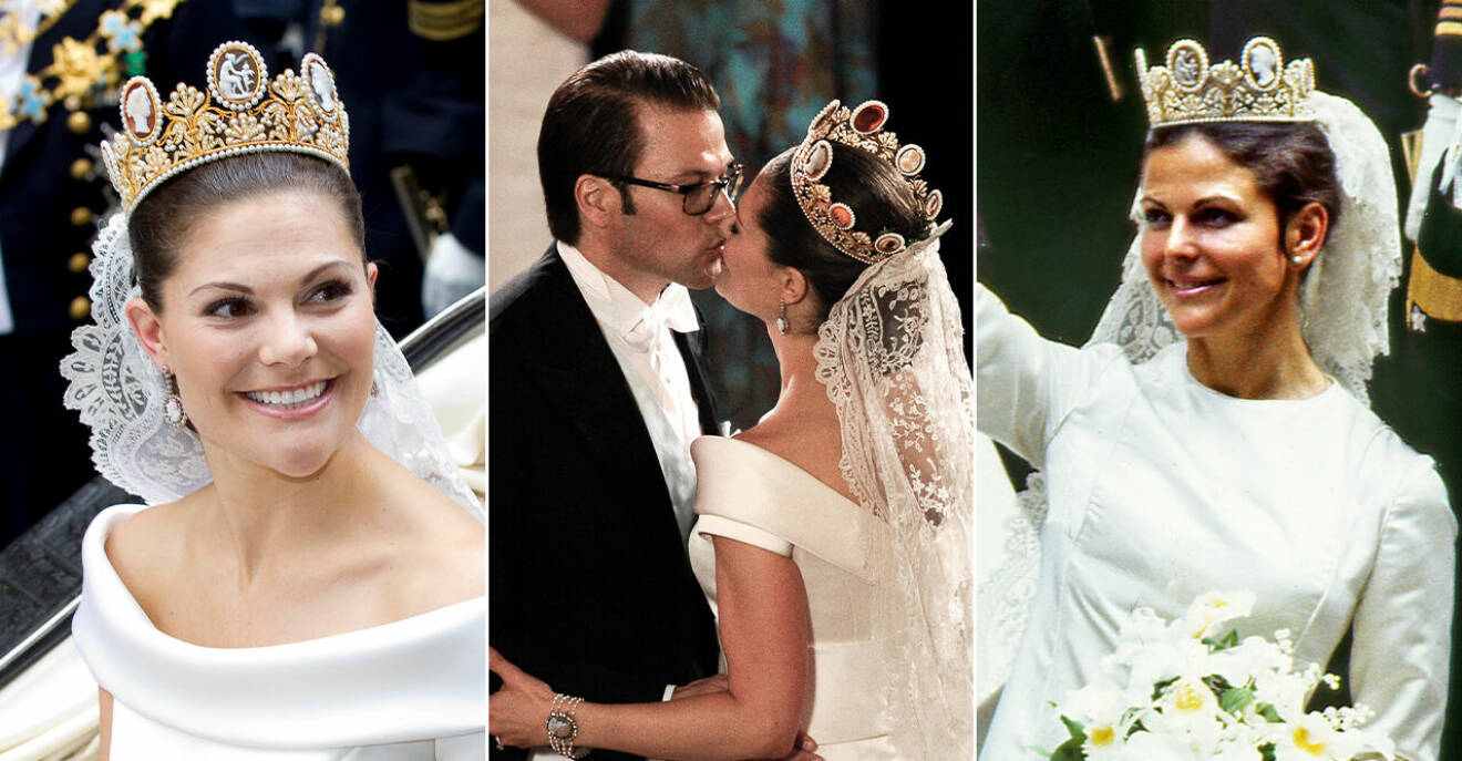 Kronprinsessan Victoria och drottning Silvia har båda burit kamediademet vid sina bröllop.