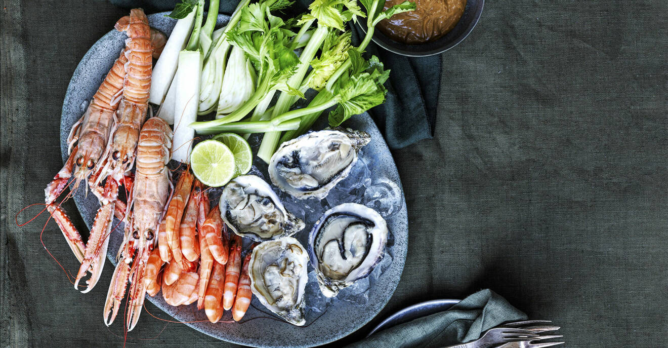 Recept på lyxig skaldjurstallrik med misomajo