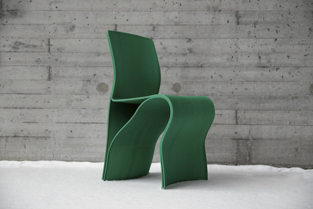 Havsgröna <i>Kelp chair</i>, en läcker stol av Interesting Times Gang