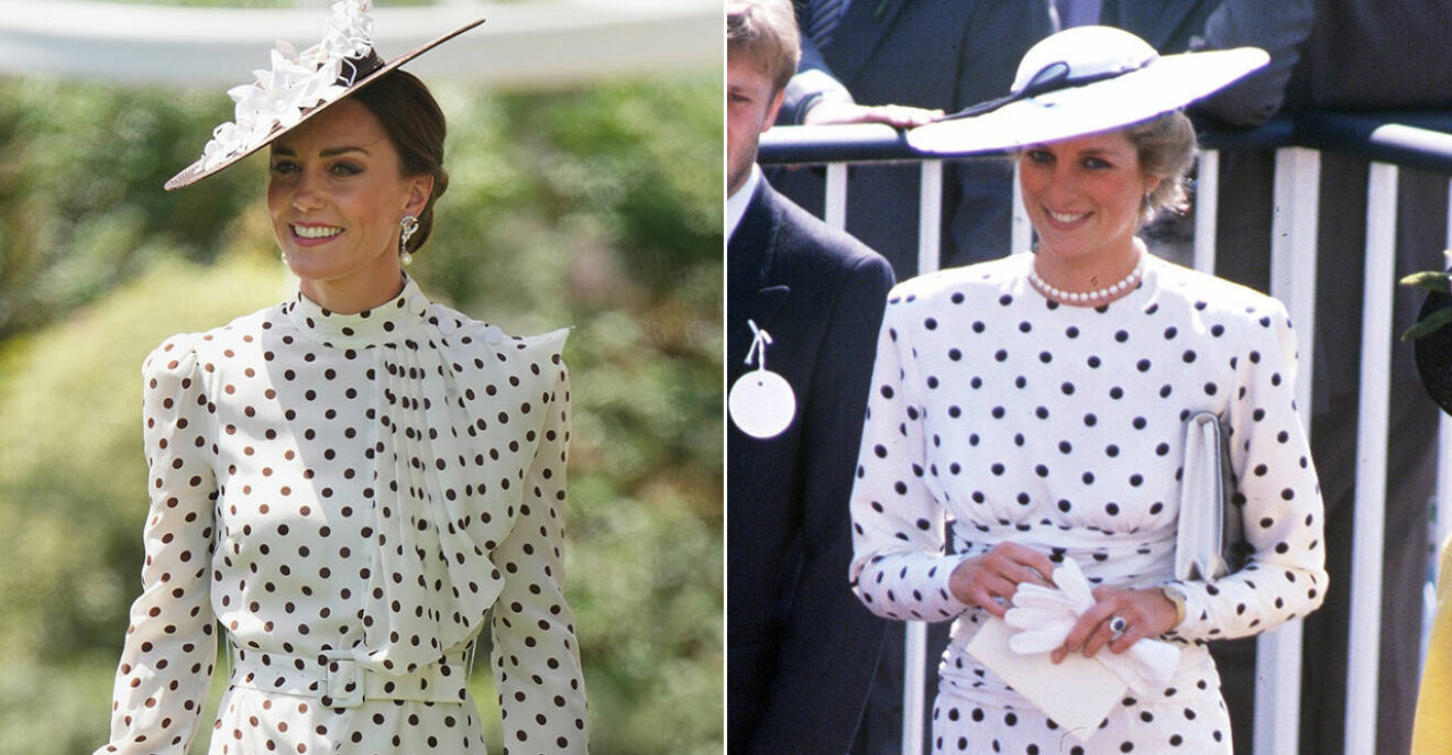 Kate Middleton hyllar prinsessan Diana med en prickig klänning