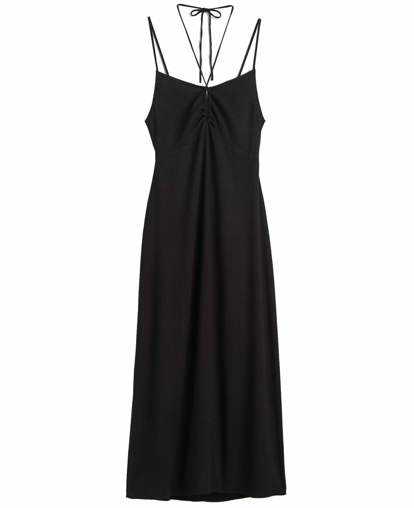 svart klänning med öppen rygg från H&amp;M för dam 2022.