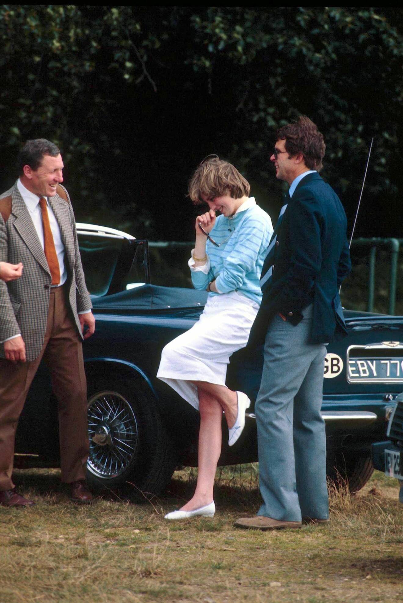Diana på hästpolo i juni 1981.
