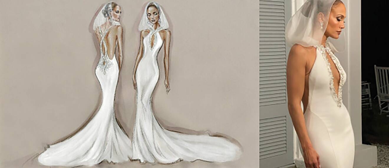 Jennifer Lopez alla brudklänningar – vit huva