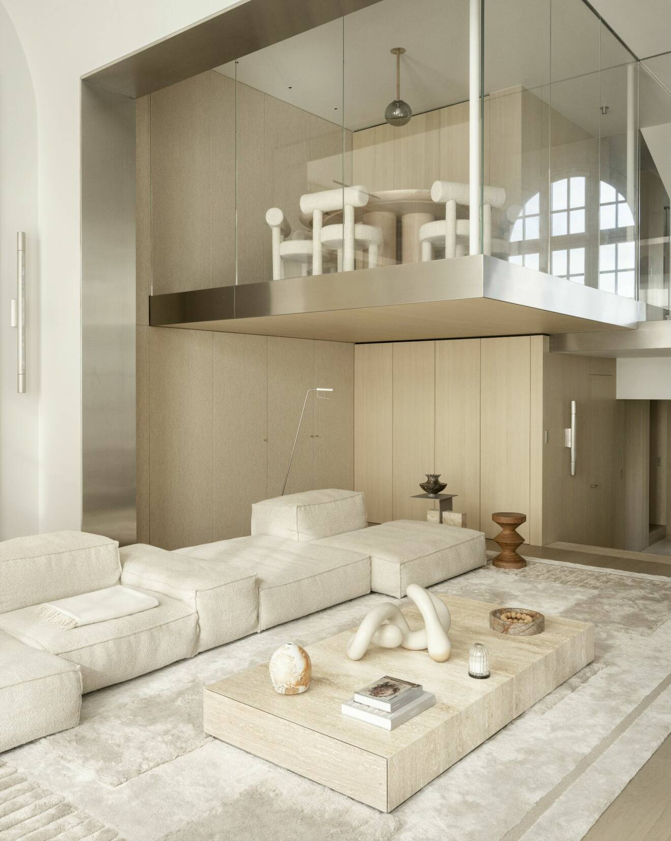 Minimalistisk lägenhet Paris, vardagsrum