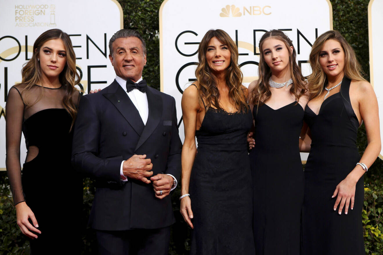 Familjen Stallone på Golden globe-galan.