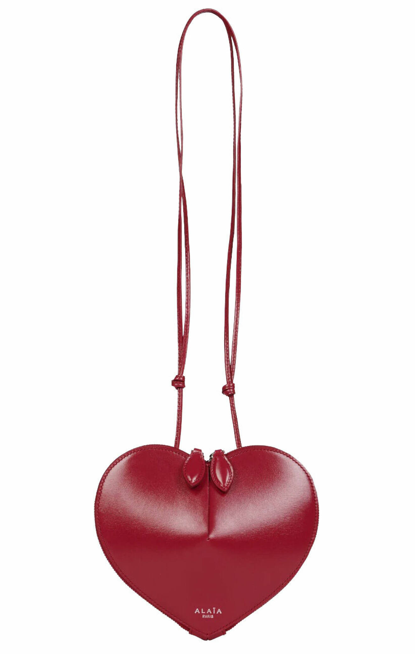 Röd hjärtformad clutchväska, ALAÏA