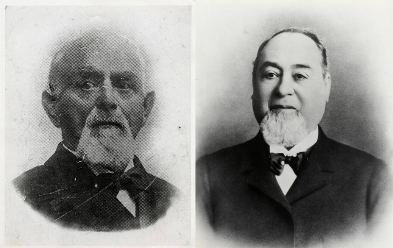 porträttbilder på Jacob Davines och Levi Strauss