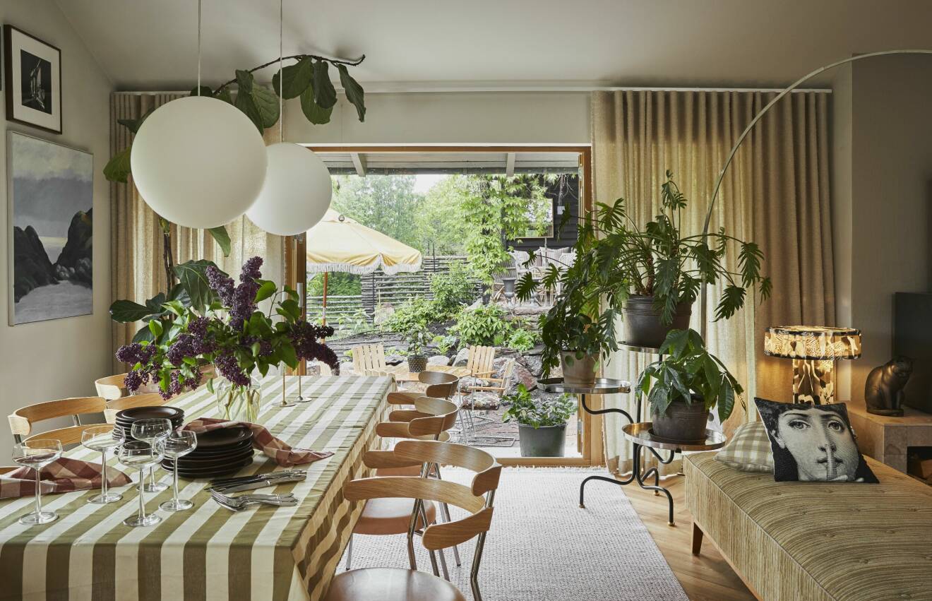 Gröna växter hemma hos Elin Lervik