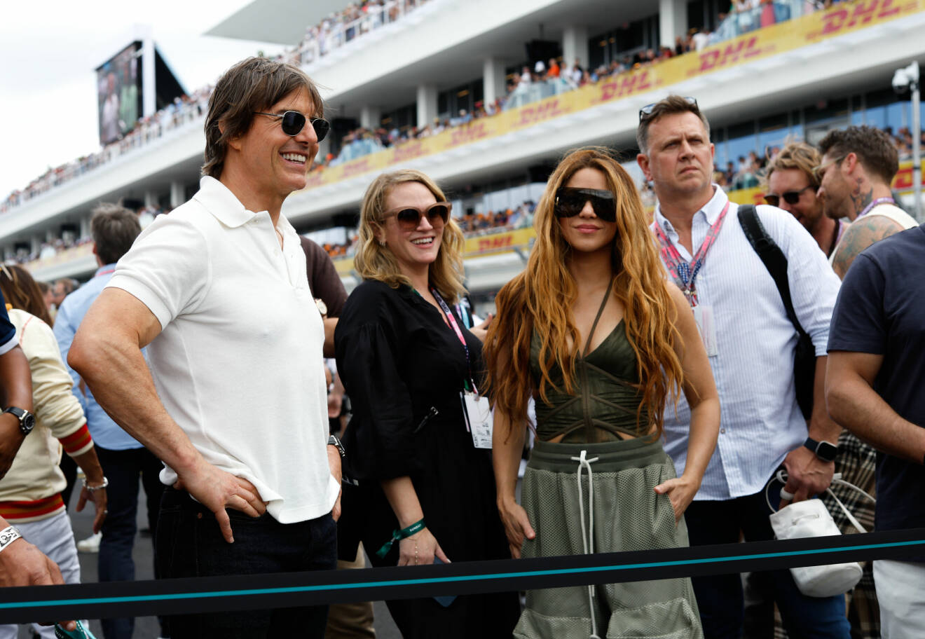 Tom Cruise och Shakira på Formel 1 Miami Grand Prix 2023