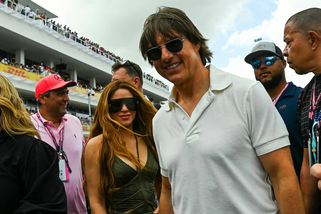 Shakira och Tom Cruise på Formel 1 Grand Prix i Miami.