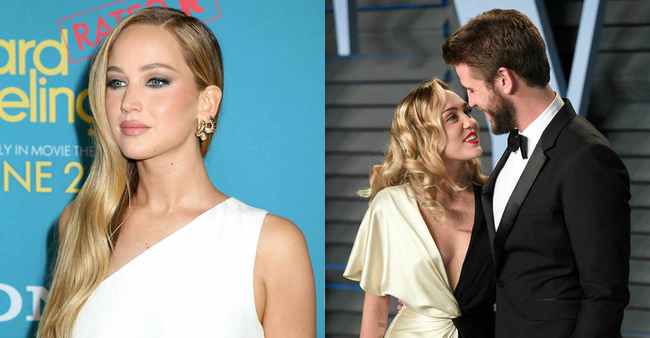 Jennifer Lawrence Miley Cyrus och Liam Hemsworth