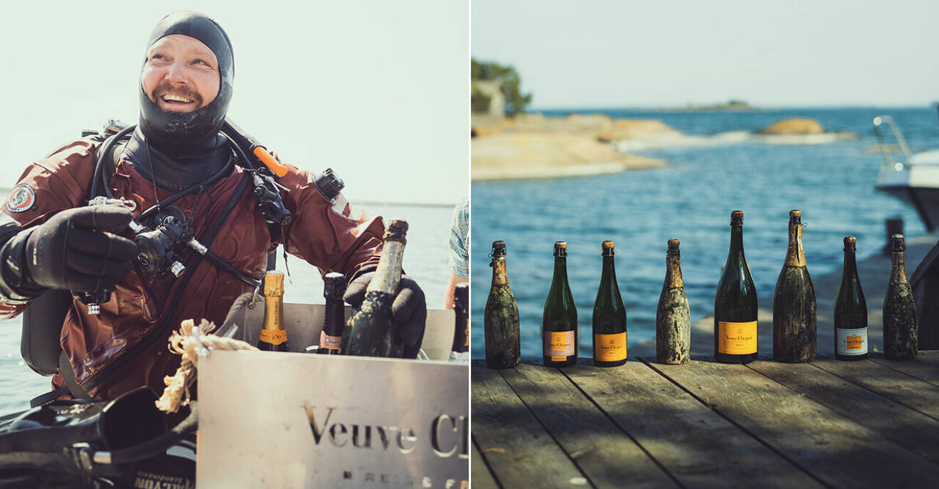 Med havets botten som vinkällare – champagne på 40 meters djup