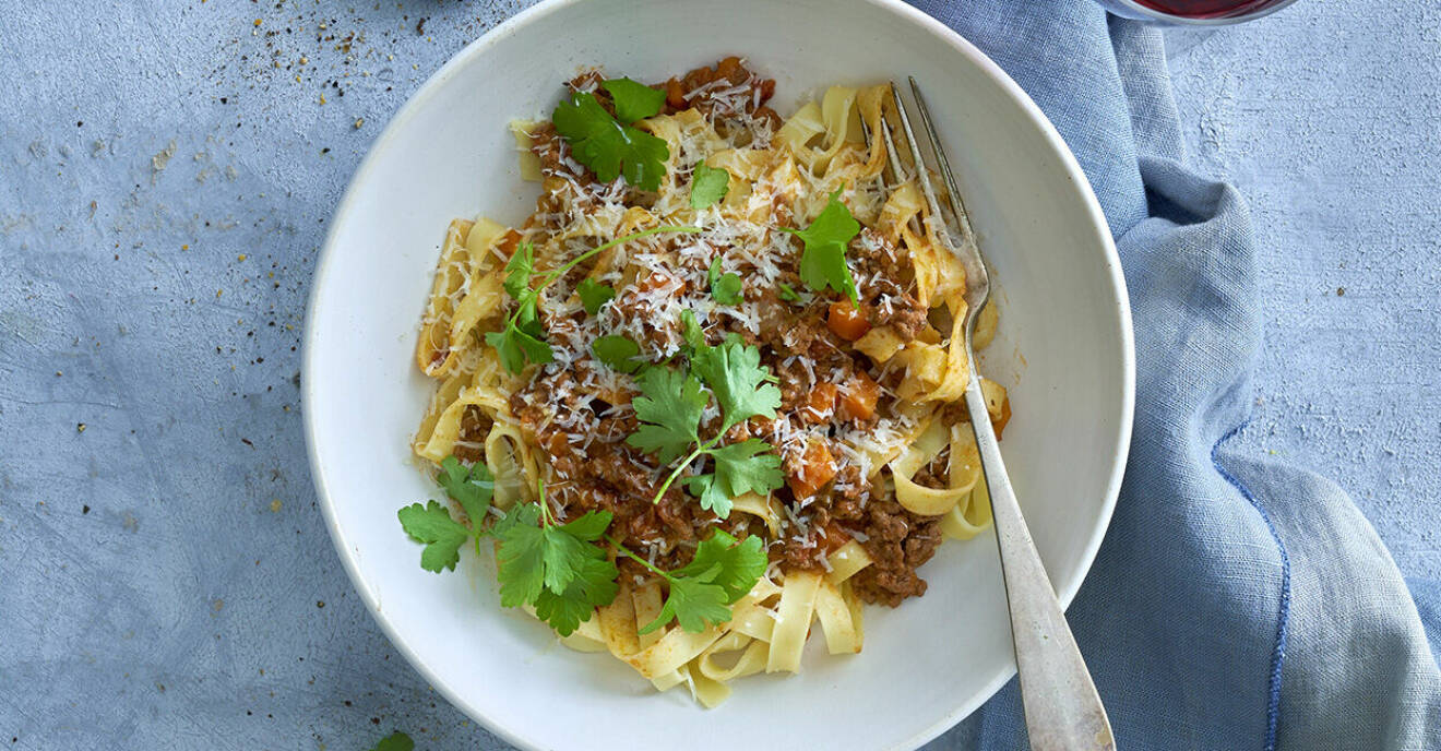 Recept på spaghetti med glöggbolognese