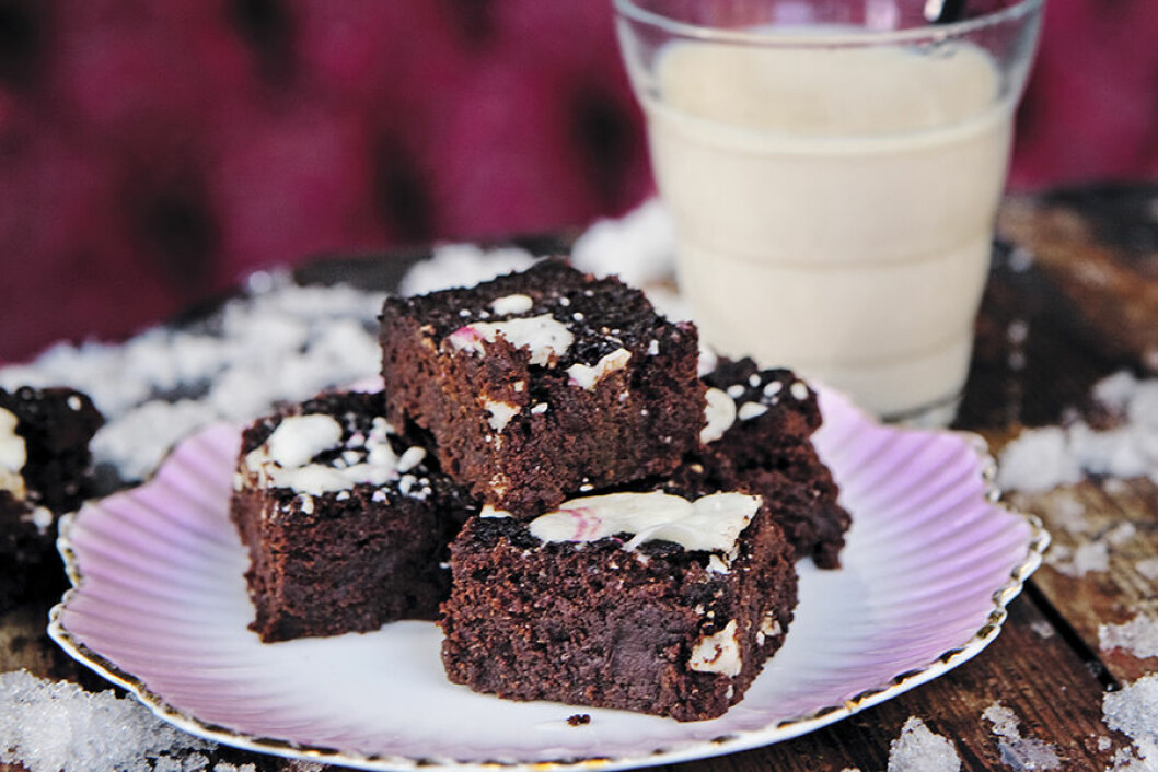 Brownies med polkagris. Brownies med polkagris.