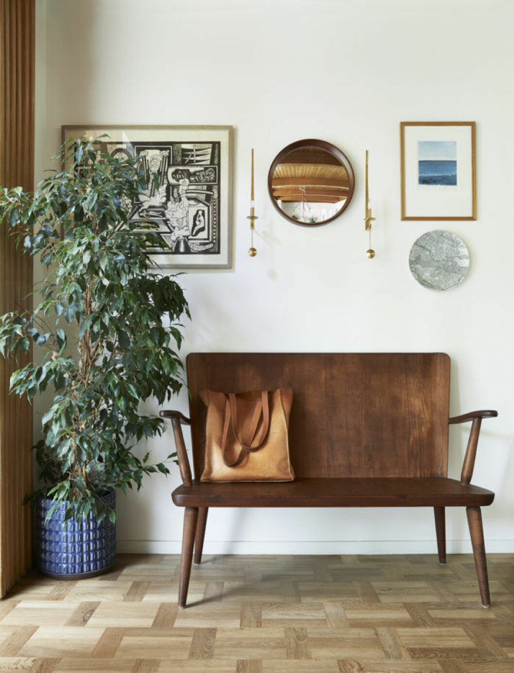 Hall, träsoffa