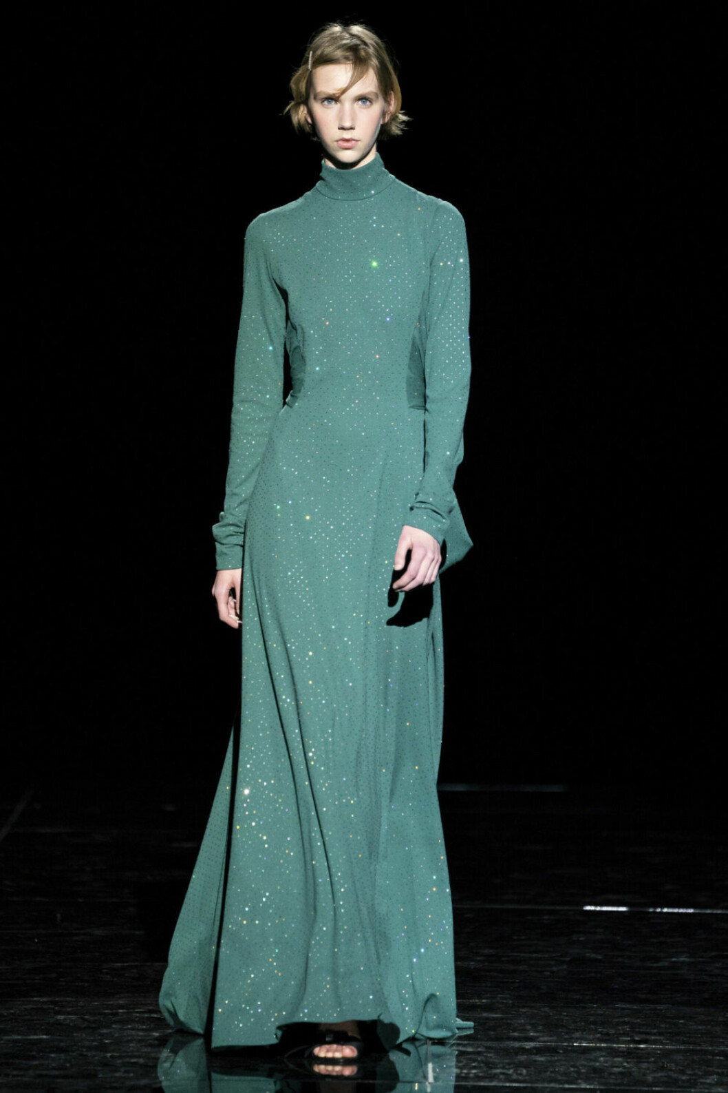 NYFW Marc Jacobs, grön glittrig klänning.