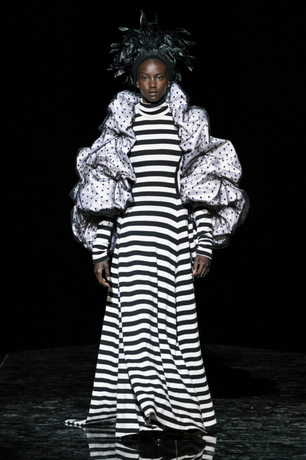 NYFW Marc Jacobs, randig långklänning.