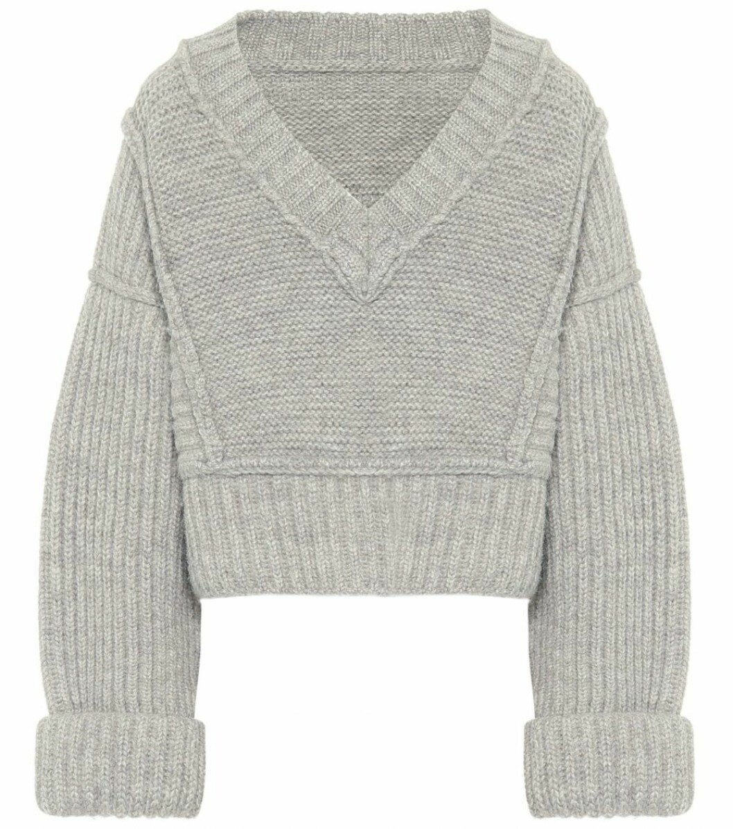 Grå stickad tröja från Jacquemus med grova slag