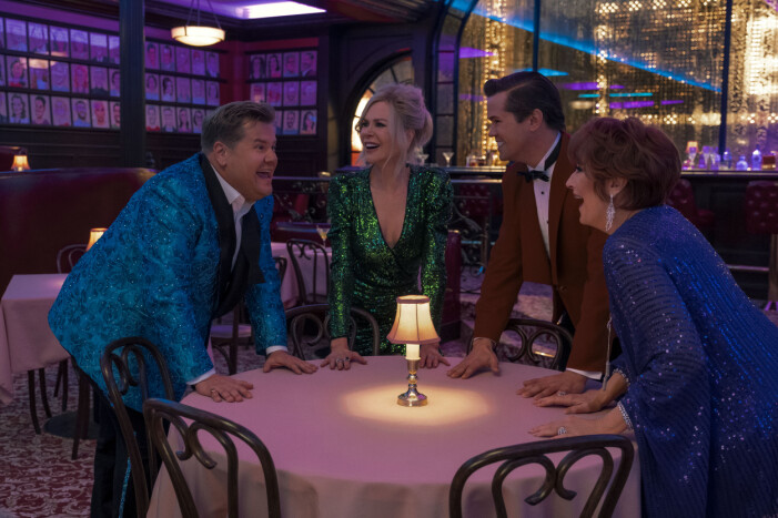 James Corden, Nicole Kidman, Andrew Rannells och Meryl Streep i The Prom