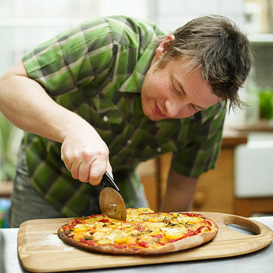 Jamie Oliver gillar surdegspizza. Jamie Oliver gillar surdegspizza.