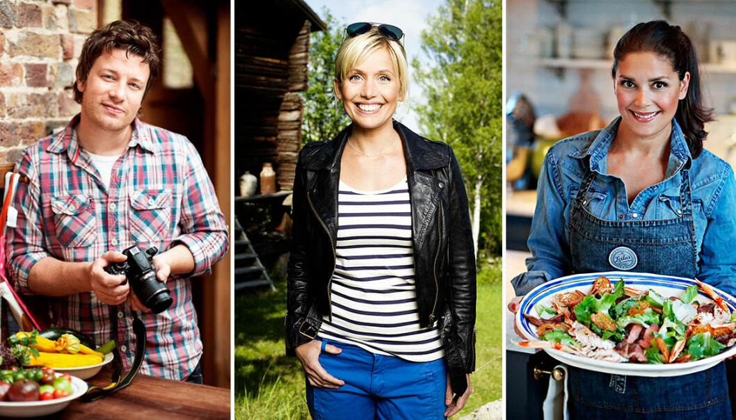 Jamie Oliver, Tina Nordström och Leila Lindholm.